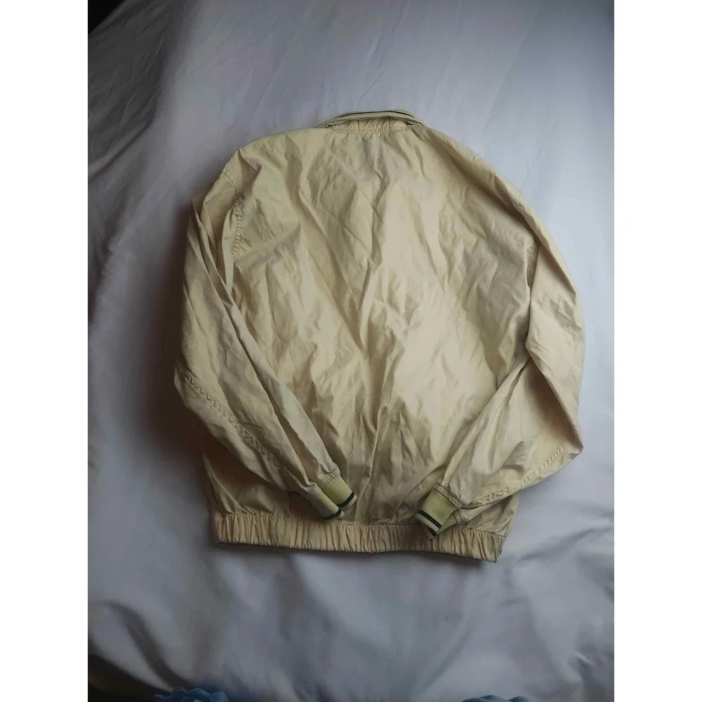 Ashworth Weather Systems Mens Medium Quarter Zip Windbreaker Golf Jacket Cream
